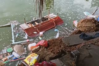 nagai encroachment homes drowned in near sivan temple lake