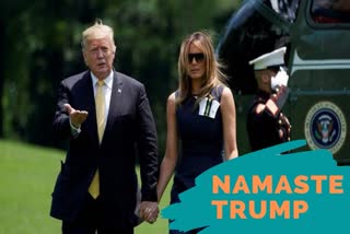 Donald Trump  Namaste Trump  Vijay Rupani  Laday Melania  ഡൊണാള്‍ഡ് ട്രംപ്  ട്രംപ് ഇന്ത്യയില്‍  അഹമ്മദാബാദ് റോഡ് ഷോ