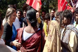 CPI-M leader Vrinda Karat reached Korba