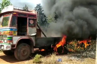 Electric wires hit the truck