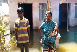 Drain water has entered the house of a family in Jashpur