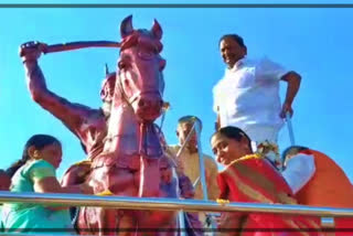 minister-koppula-eshwar-unveils-shivaji-statue-in-dharmapuri-jagityala-district