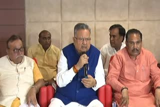 press conference of Raman Singh on paddy purchase