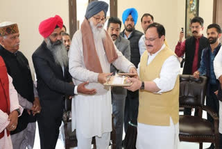 Nadda calls on Prakash Badal in his native village, holds hour-long discussions