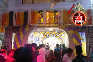 crowd of devotees at the ancient Shiva temple