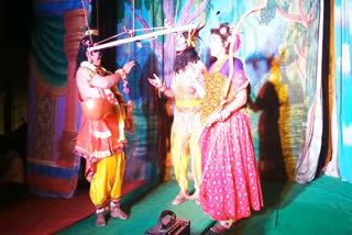 Performance of drama at Yellammabanda temple at kukatpally hyderabad