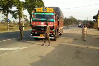 Vehicle checking drive in Dumka