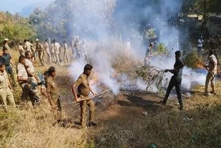 kovai-at-attakatti-forest-officers-gets-practical-training-on-controlling-forest-fire