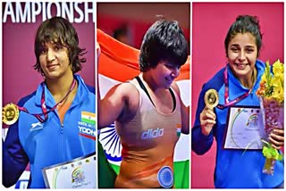 divya kakran, sarita mor and pinki won gold in asian wrestling championship