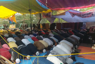 Shaheen Bagh Protesters offer namaz prayers at the protest site