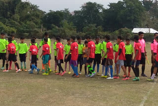 Under 13 Football School Tournament at Kaliabor Hojai Assam etv bharat news