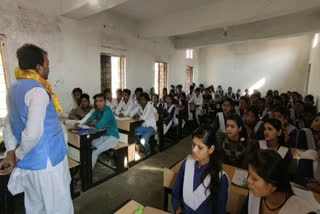 MLA Ashish Sharma arrives in Dewas school