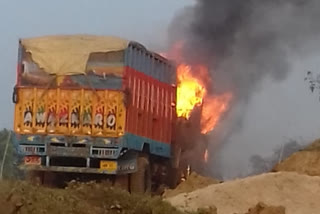 lorry burnt