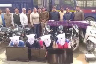 Police arrested 6 people including a stolen motorcycle