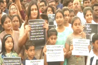 Mahila Cong rally against child abuse in Chennai