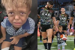 Australian boy Quaden Bayles leads out rugby team in front of thousands