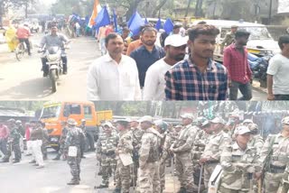 Bhim Army members jammed NH 33 highway in Hazaribagh