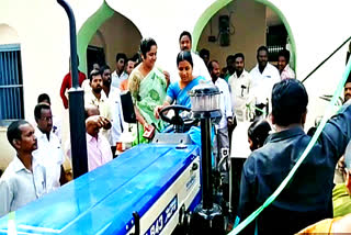 mla haripriya distributed tractors to gram panchayats at illandu bhadradri kothagudem district