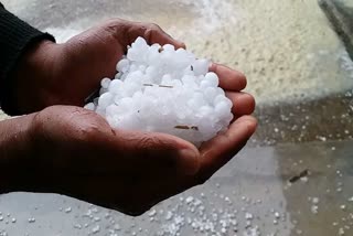 Hail fell with rain