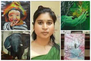 A painter from palakkad  palakkad news  പാലക്കാട് വാര്‍ത്തകള്‍  സ്‌നേഹ  ചിത്രകാരി