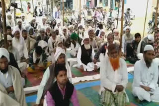 protest against caa at badkali chowk nuh