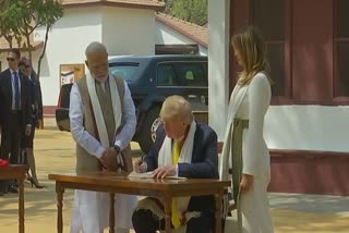 Trump in Sabarmati Ashram visitors' book