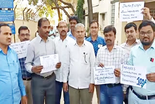 Dharna of Teacher Associations before the Collectorate at hyderabad