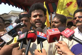 tdp protest at srikakulam anna canteen