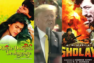 Trump praises B'wood, mentions DDLJ, Sholay in his speech