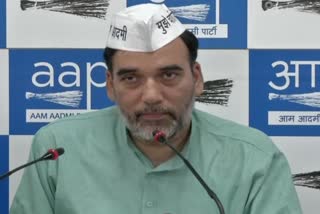 Delhi environment minister Gopal Rai speaking to media