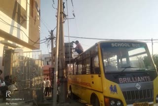 school bus accident in ibrahimpatnam