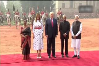 Trump melania in rashtrapathi bhavan