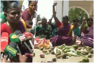 vegetables merchant protest at trichy collector office