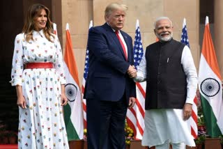 photo of today program of donald trump, melania trump and pm modi