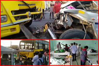 eight people gets injured in road accident occured at nellore district palem