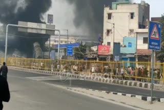 Miscreants set fire again in Gokalpuri tire market delhi