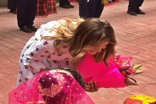 Melania Trump met Delhi's school children