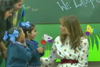 Melania trump sarvodaya school visit video