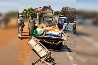 Tata Ace and bus collision