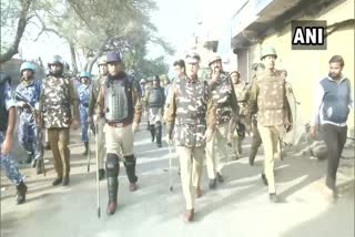 Police conduct flag march in Khajuri Khas area of Delhi