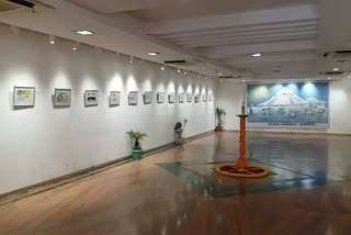 Cartoon exhibition showing the environment in Bhopal