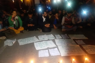 JNU students protest in  india gate