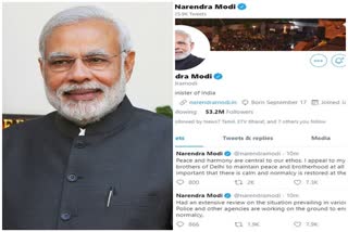 modi tweet about delhi riot