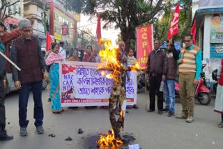 burned effigi of narendra modi