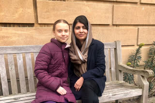 Greta Thunberg meets Malala Yousafzai at Oxford university