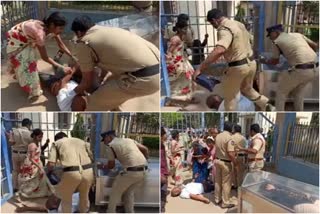 KT Rama Rao  police kicked a man  Telangana police  Sangareddy  തെലങ്കാന വാര്‍ത്തകള്‍  ആത്മഹത്യ