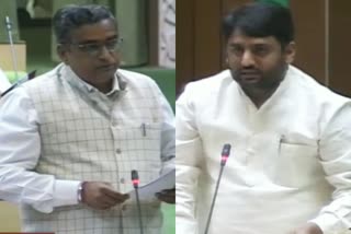 jaipur news  rajasthan assembly debates  minister lalchand kataria  mla sandeep yadav
