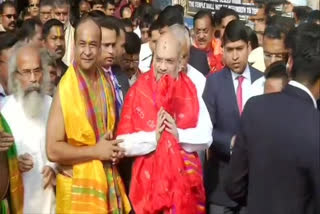 Amit Shah arrives at Jagannath Temple in Puri to offer prayers