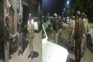 Police patrolling in Moti Nagar area