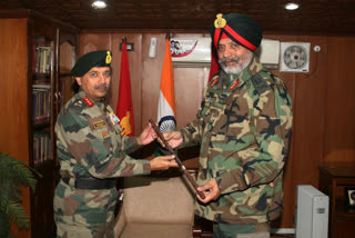 lt Gen dhillon hands over command of kashmir based 15 corps to lt gen bs raju